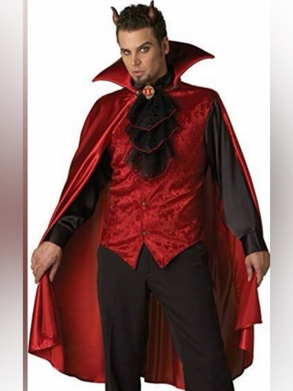 Red Vampire Cape and Satin Shirt for Men
